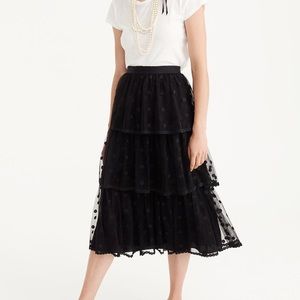 J Crew Tiered Polka Dot Tulle Skirt sz 4